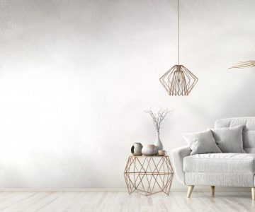 Interior with armchair and coffee table 3d rendering