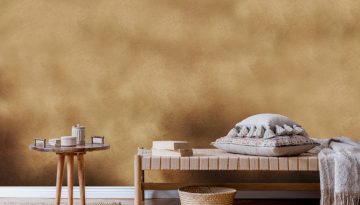 Minimalistic composition of oriental living room with chaise lon